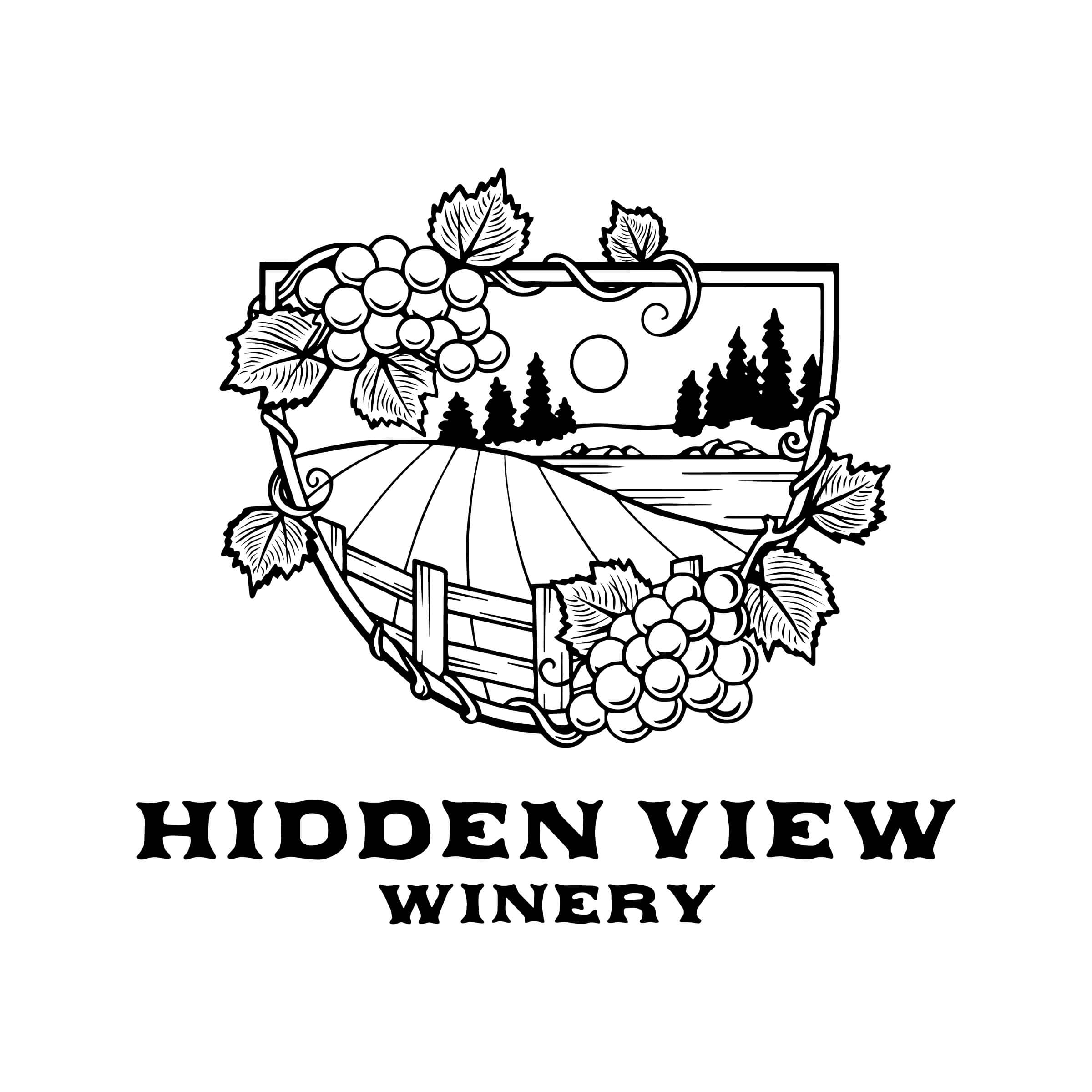 HV Winery Logo Black Badge Black Font 1